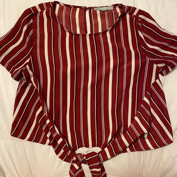 Tie front stripped blouse - Picture 1 of 2